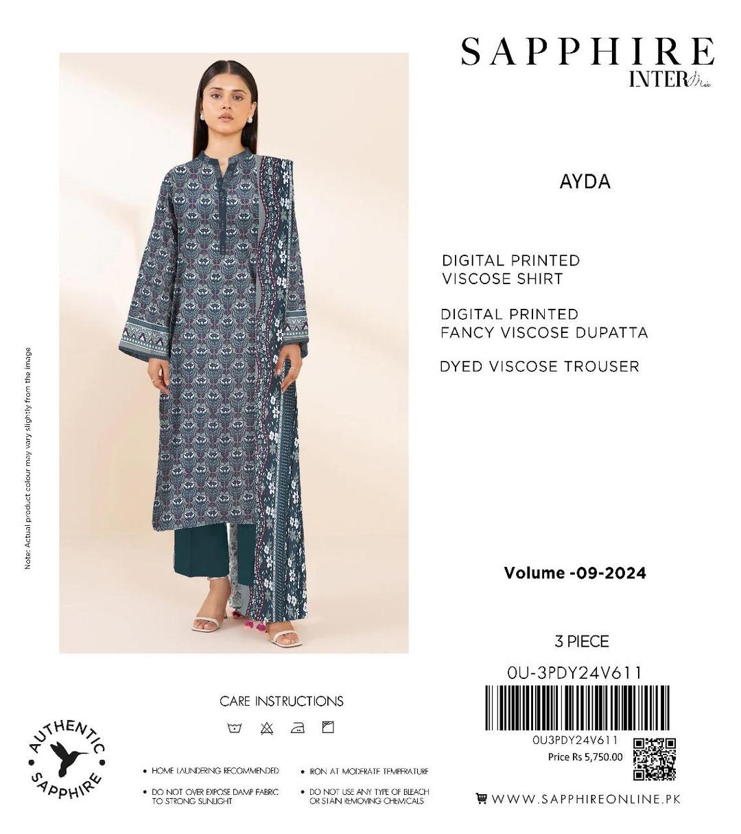 Stylish Grey Printed Viscose Suit with Dupatta - 3 Pcs