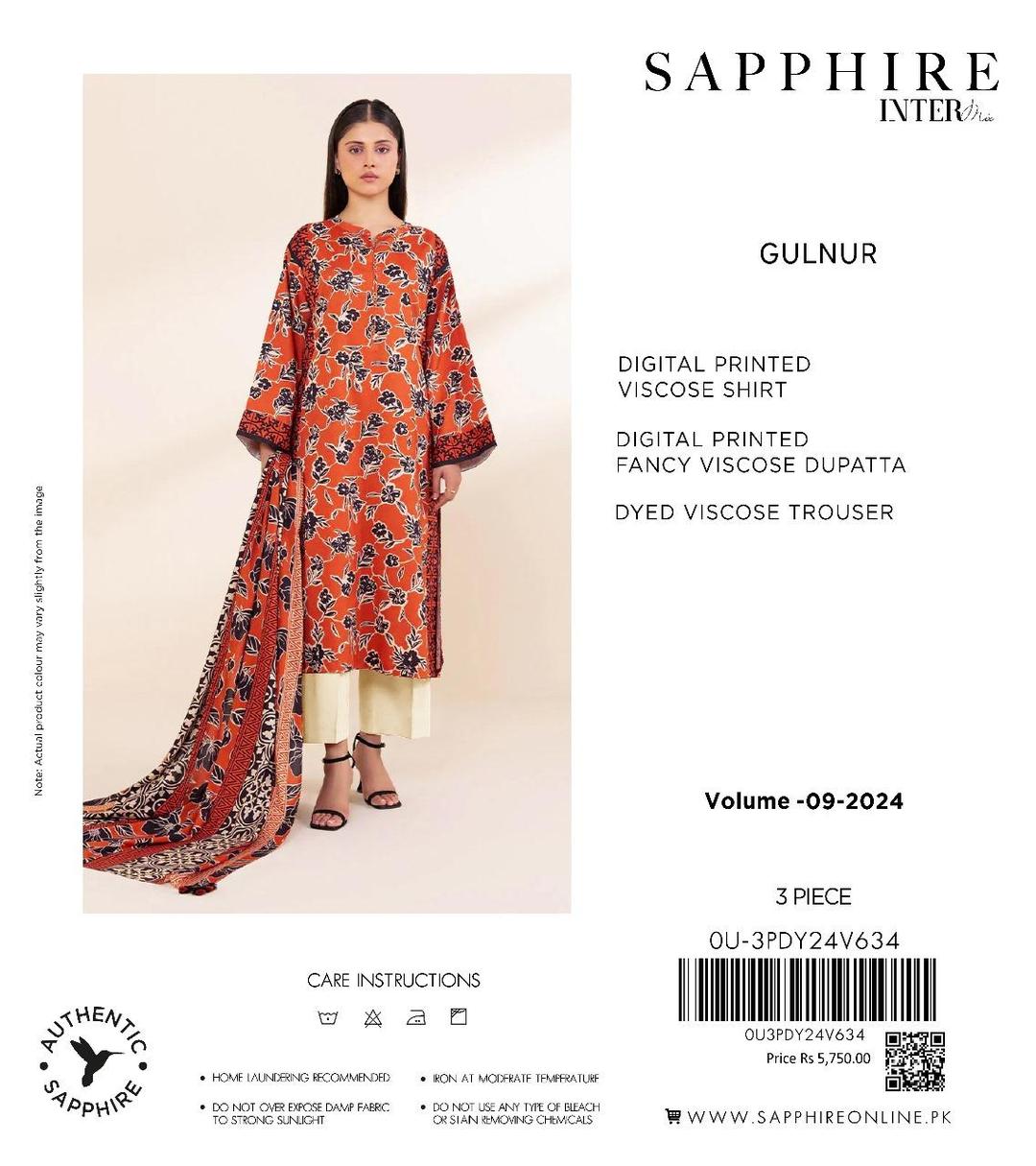 Vibrant Orange Printed Viscose Suit with Dupatta - 3 Piece Set