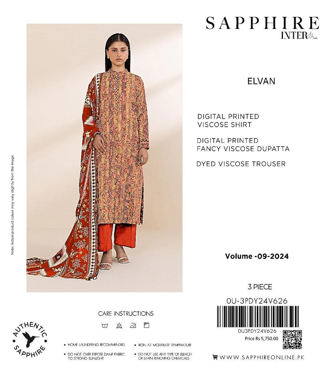 3 Pcs Women's Unstitched Printed Suit