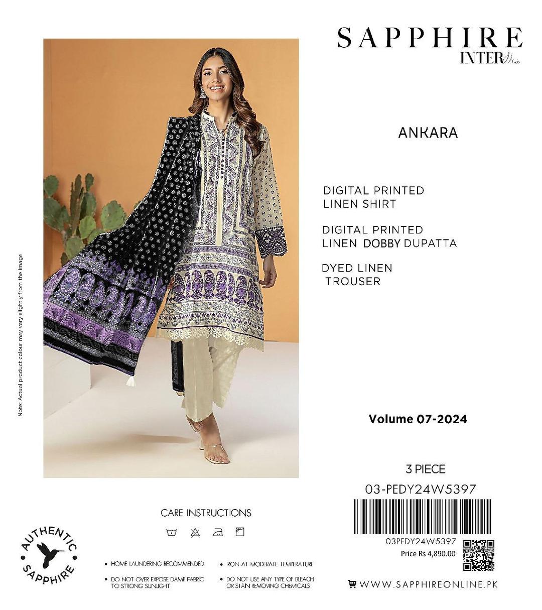 3 Pcs Women's Unstitched Linen Printed Suit