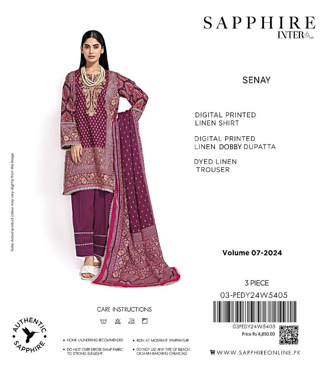 3 Pcs Women's Unstitched Linen Printed Suit