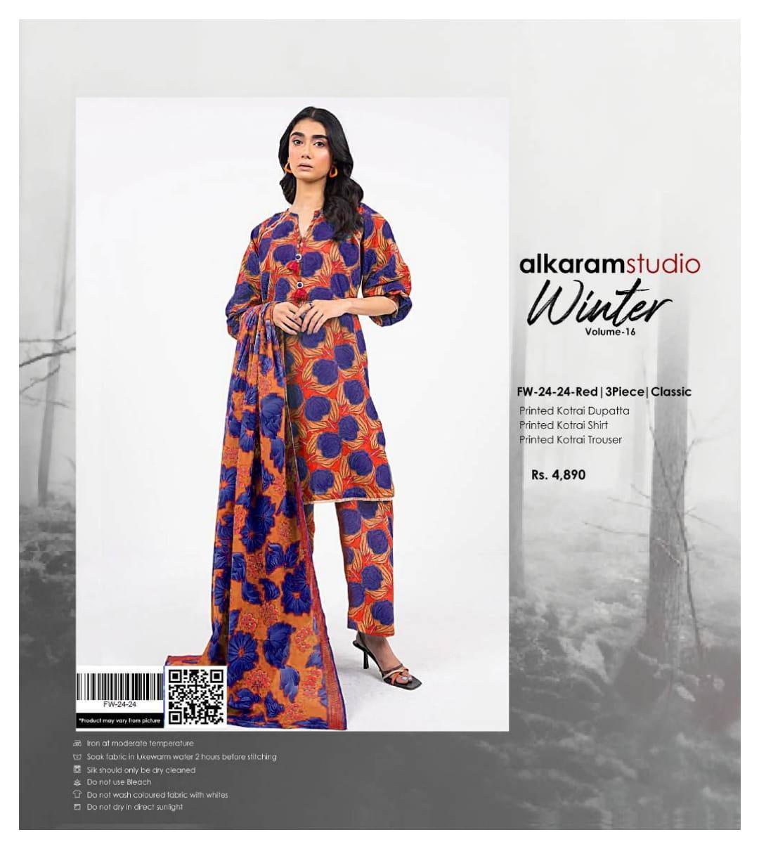 3 Pcs Women's Unstitched Printed Suit