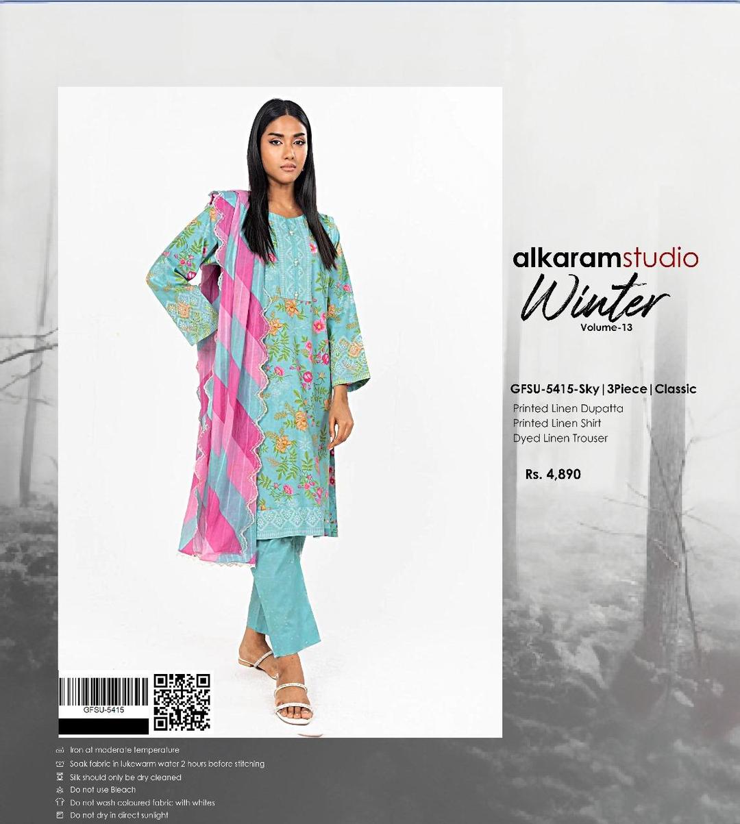 3 Pcs Women's Unstitched Printed Suit