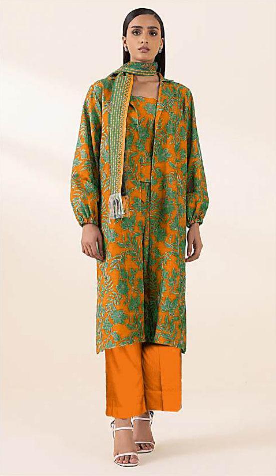 3 Pcs Women's Unstitched Printed Suit