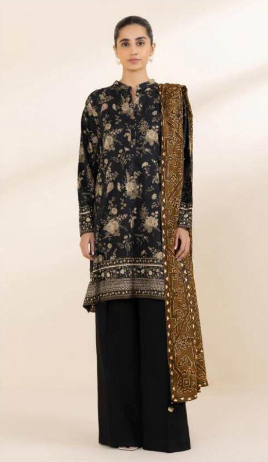 3 Pcs Women's Unstitched Printed Suit