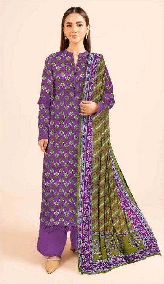 3 Pcs Women's Unstitched Printed Suit