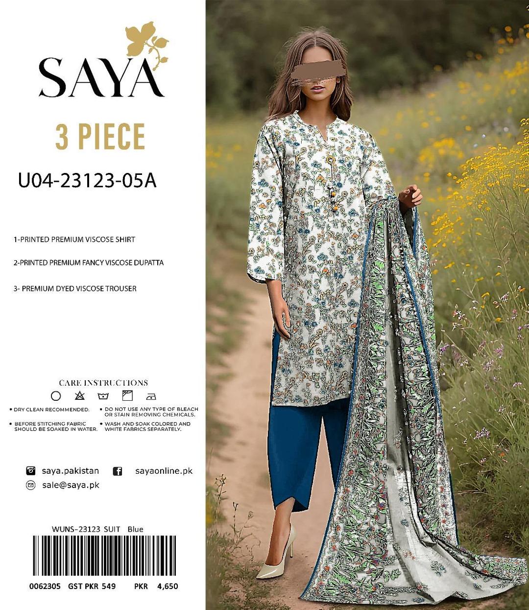 3 Pcs Women's Unstitched Printed Suit