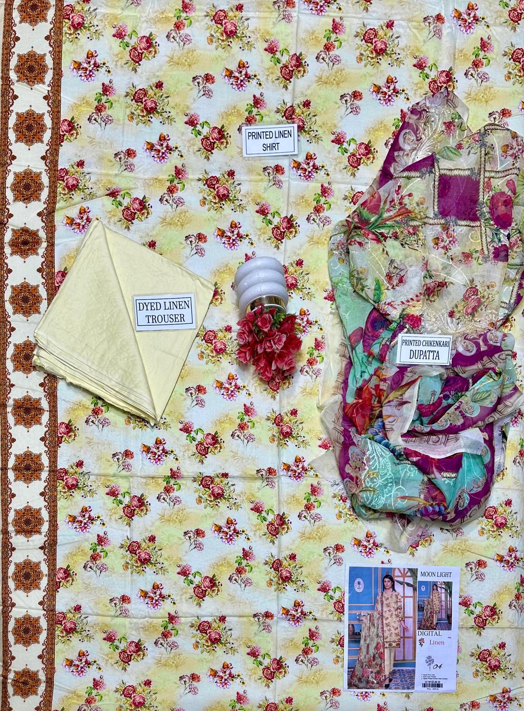 3 Pcs Women's Unstitched Printed Suit