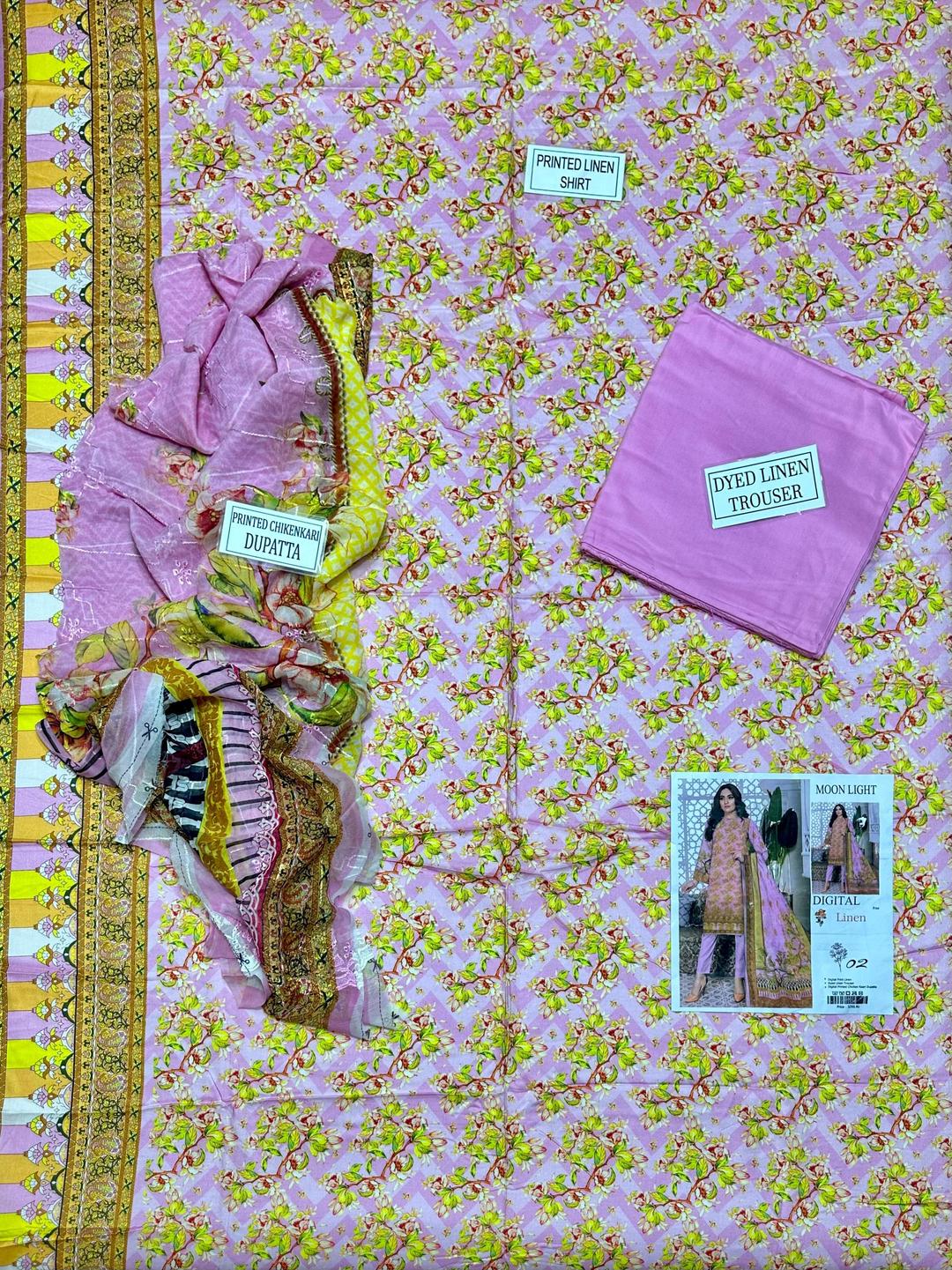 3 Pcs Women's Unstitched Printed Suit