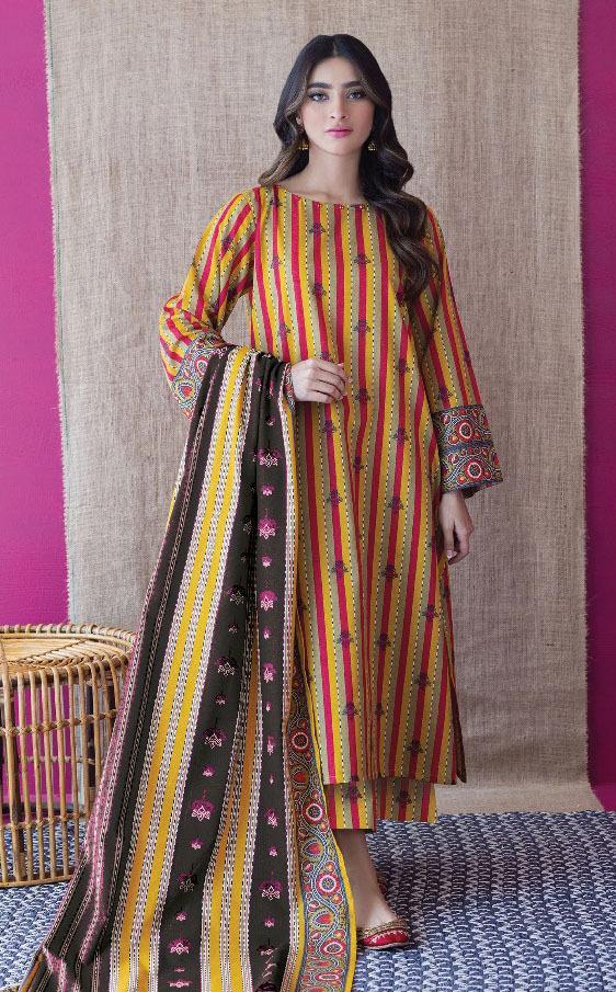 3 Pcs Women's Unstitched Khaddar Printed Suit