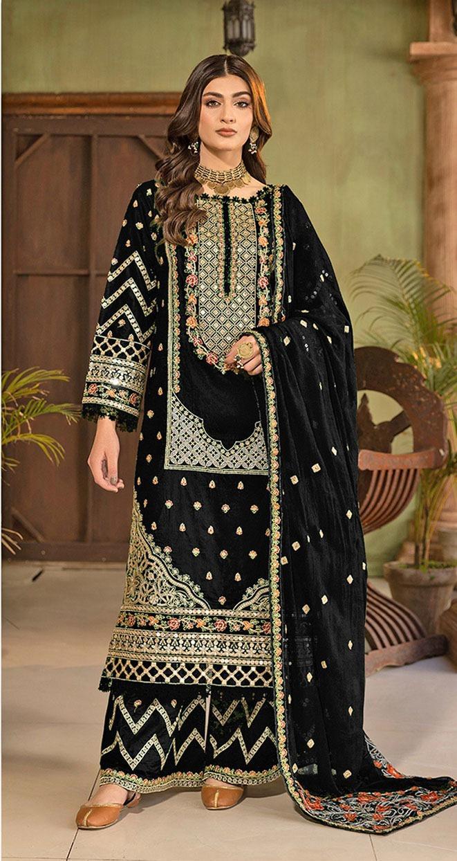 3 Pcs Women's Unstitched Embroidered Suit