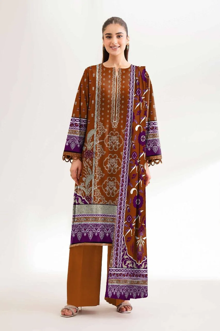 3 Pcs Women's Unstitched Printed Suit