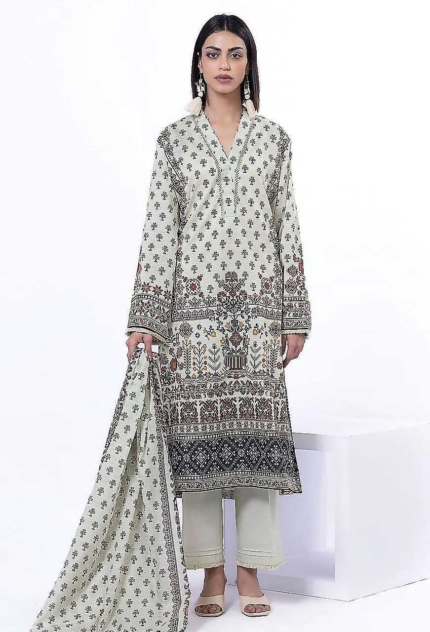 3 Pcs Women's Unstitched Printed Suit