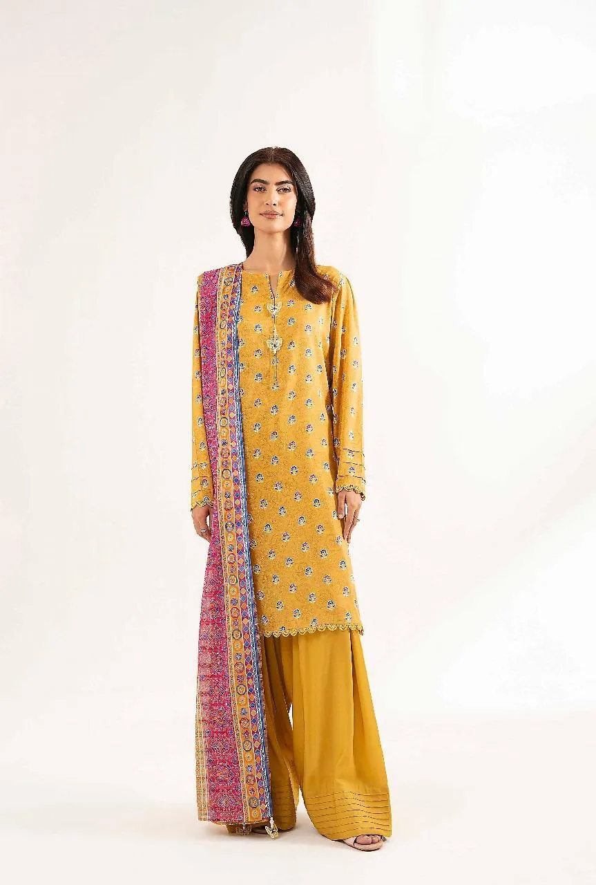 3 Pcs Women's Unstitched Printed Suit