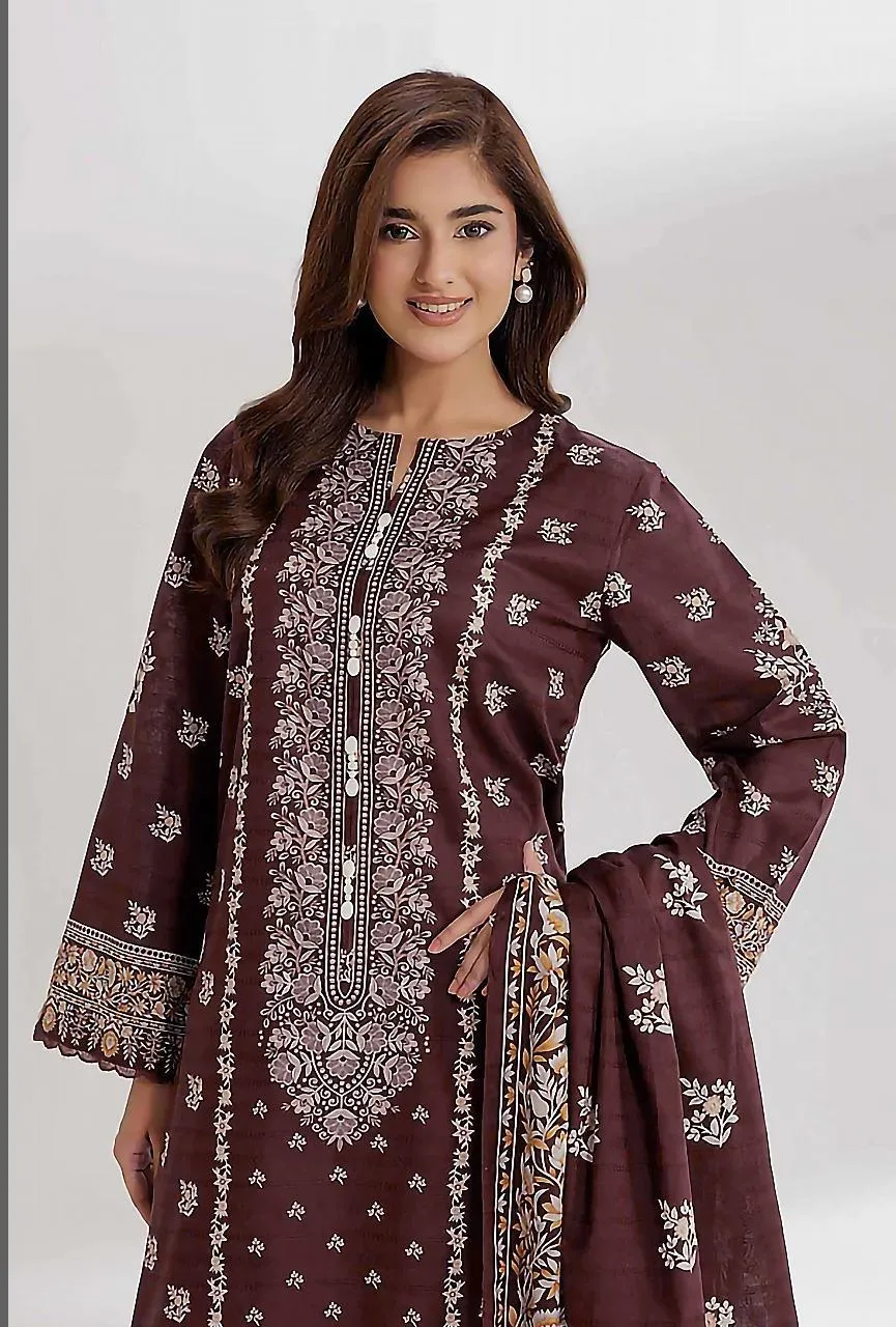 3 Pcs Women's Unstitched Printed Suit