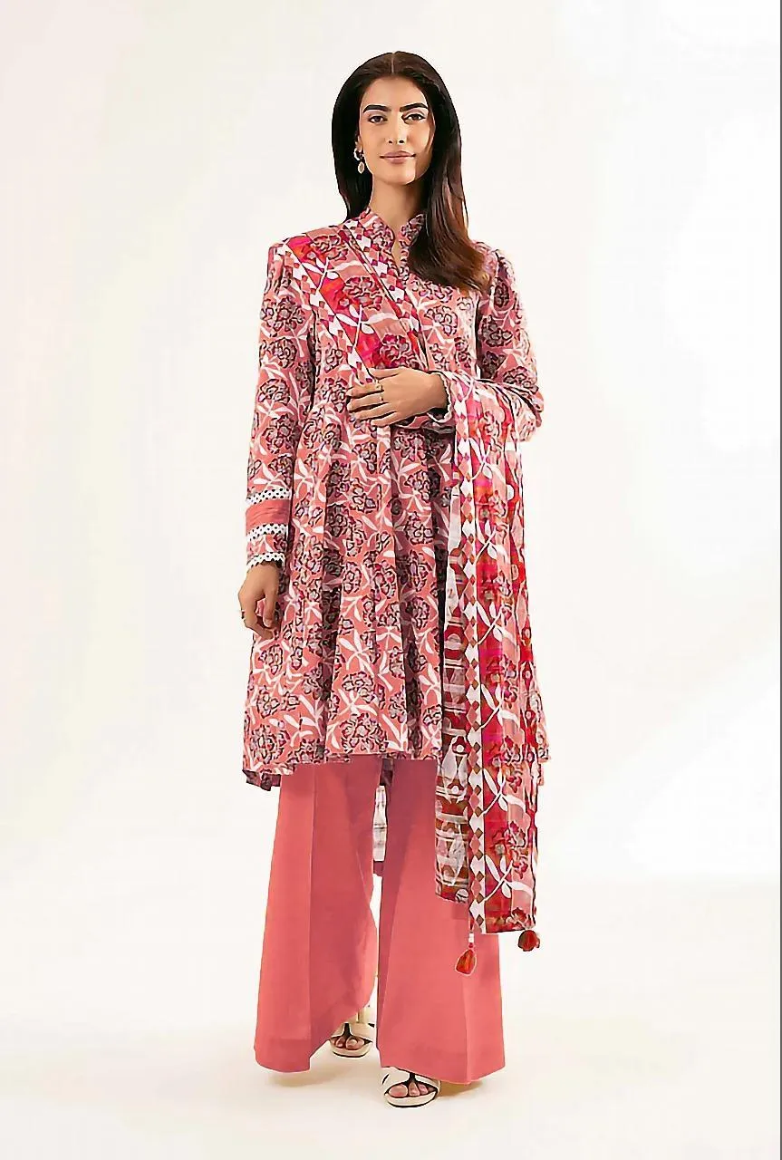 3 Pcs Women's Unstitched Printed Suit