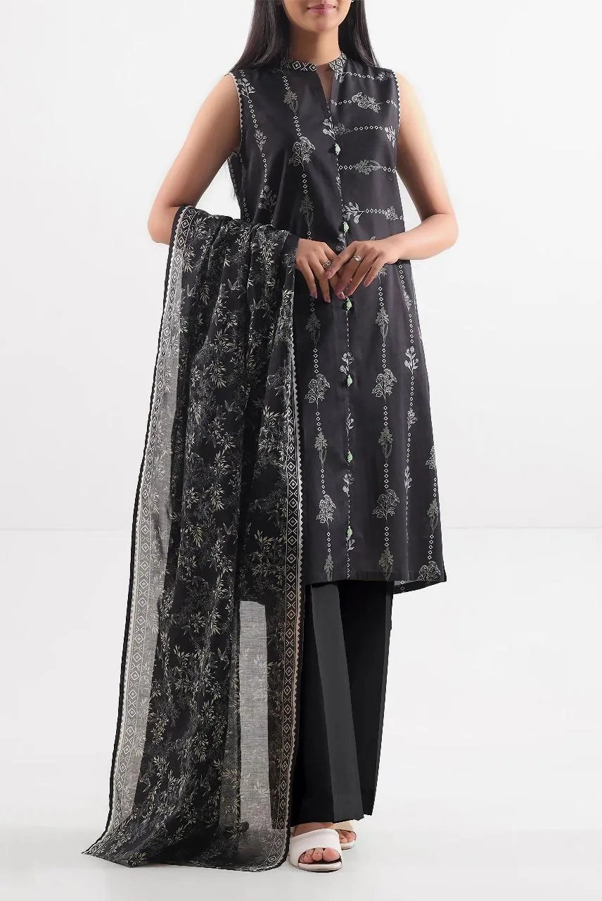 3 Pcs Women's Unstitched Printed Suit