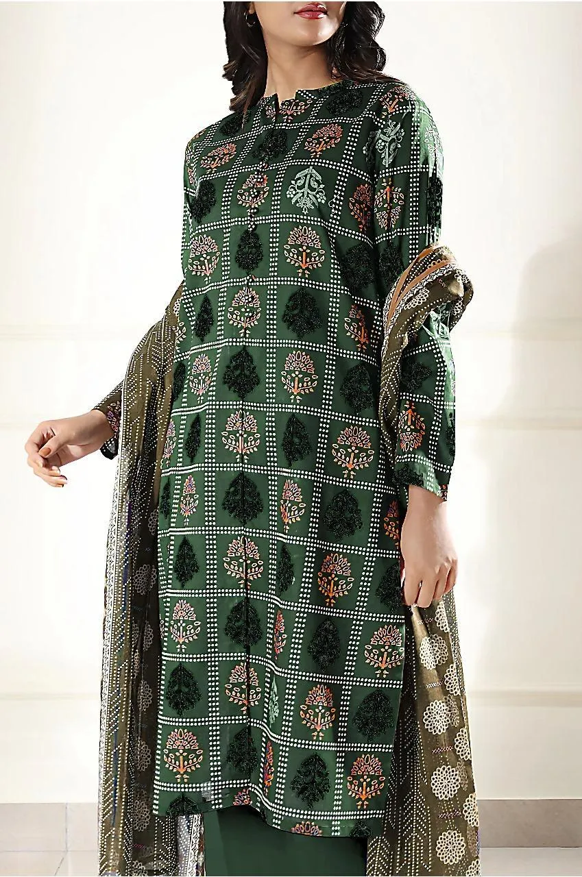 3 Pcs Women's Unstitched Printed Suit