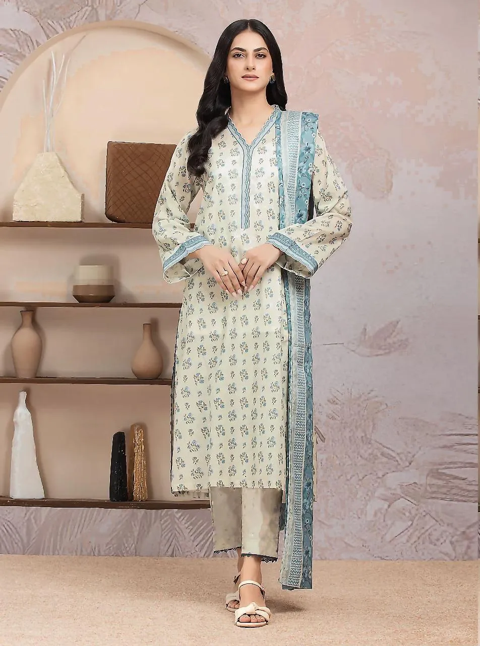 3 Pcs Women's Unstitched Printed Suit