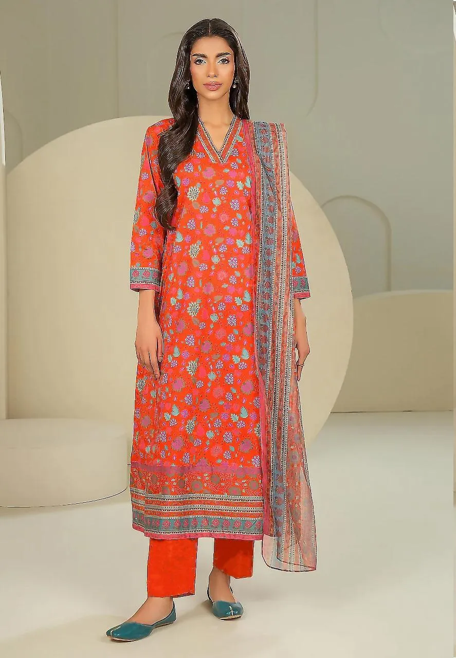 3 Pcs Women's Unstitched Printed Suit