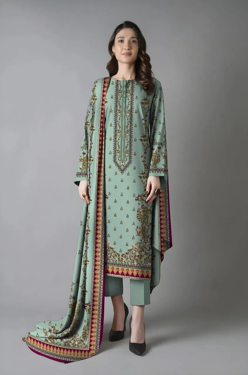 3 Pcs Women's Unstitched Printed Suit