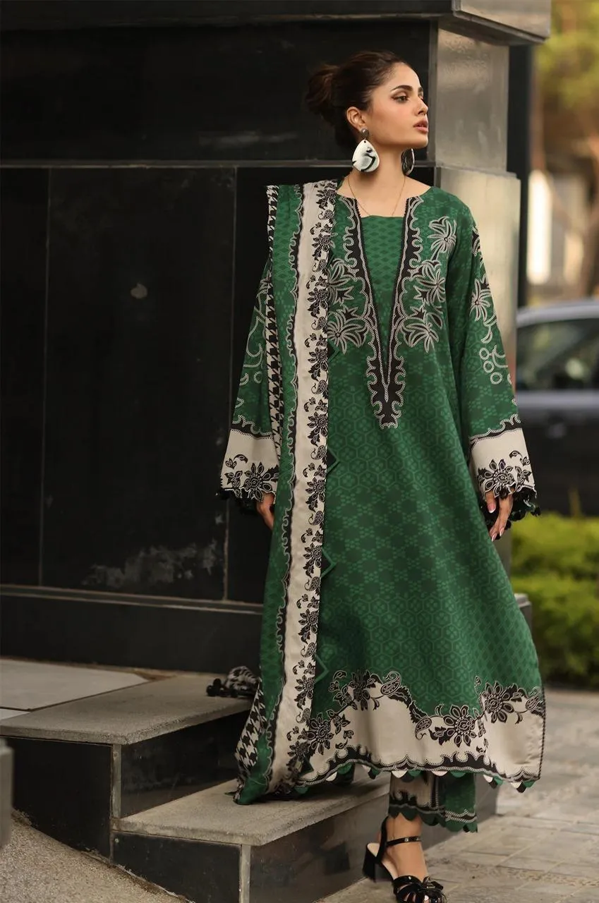 3 Pcs Women's Unstitched Printed Suit