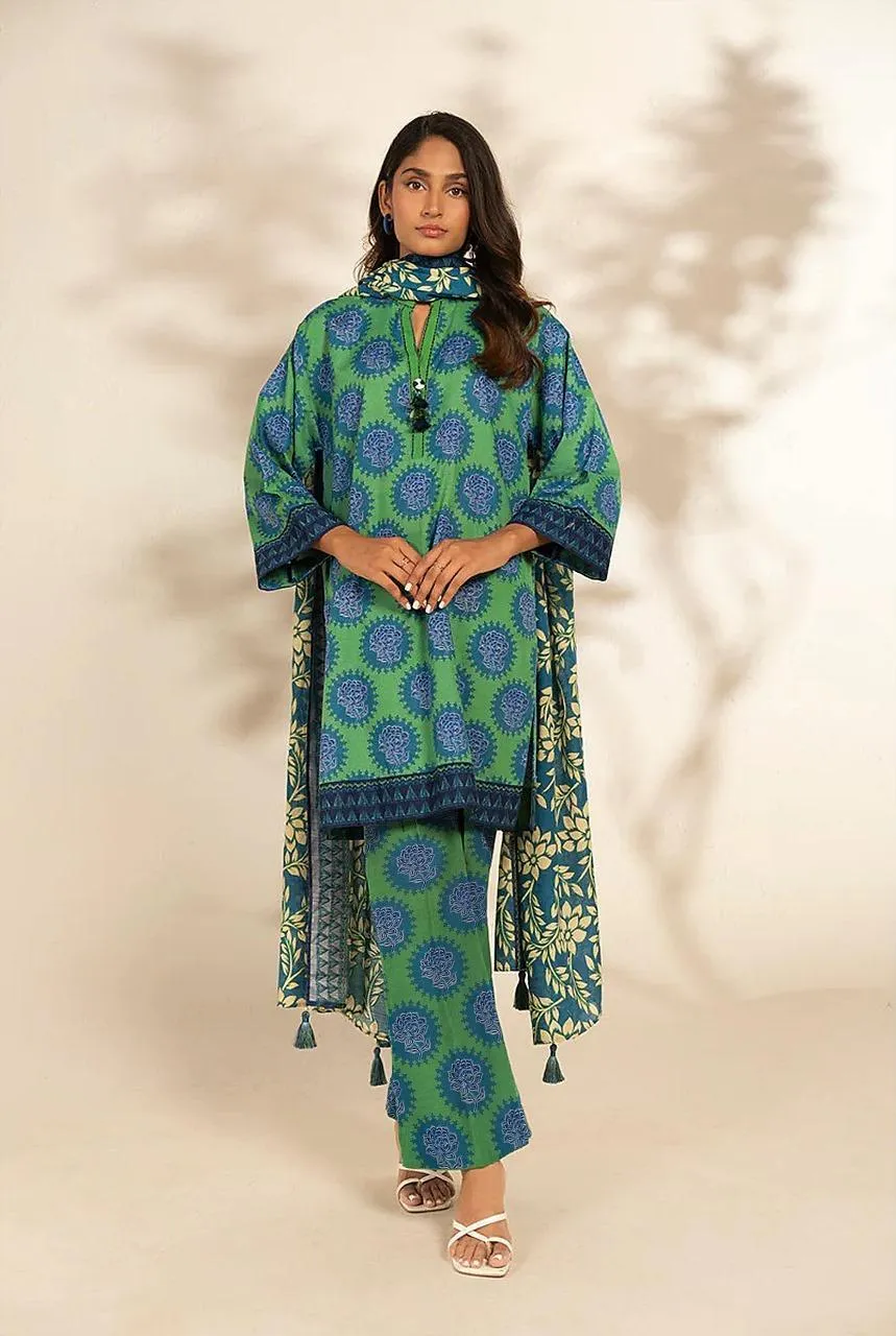 3 Pcs Women's Unstitched Printed Suit