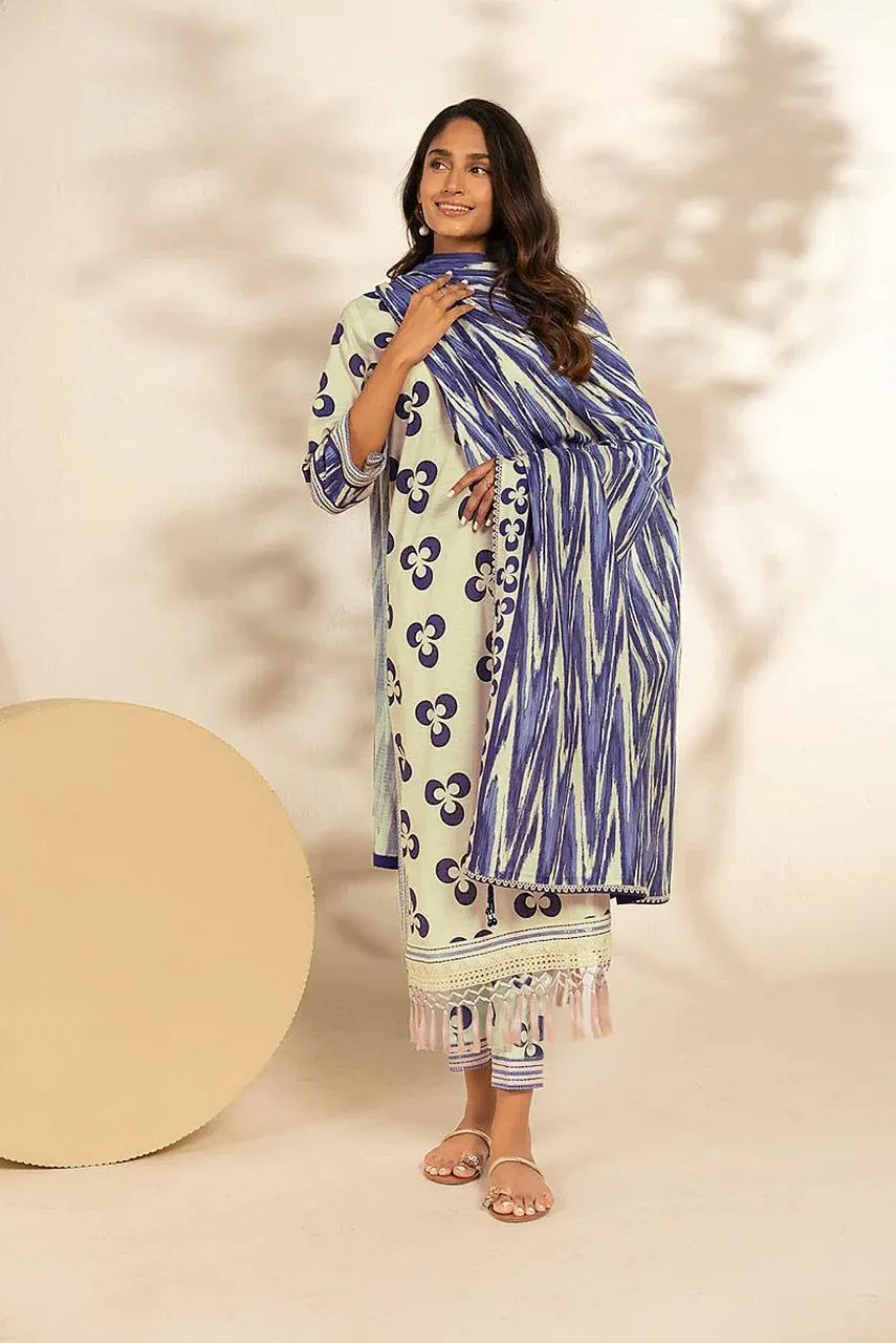 3 Pcs Women's Unstitched Printed Suit