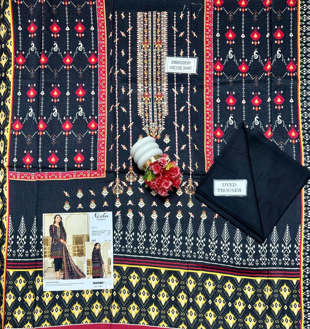 2 Pcs Women's Unstitched Printed Suit