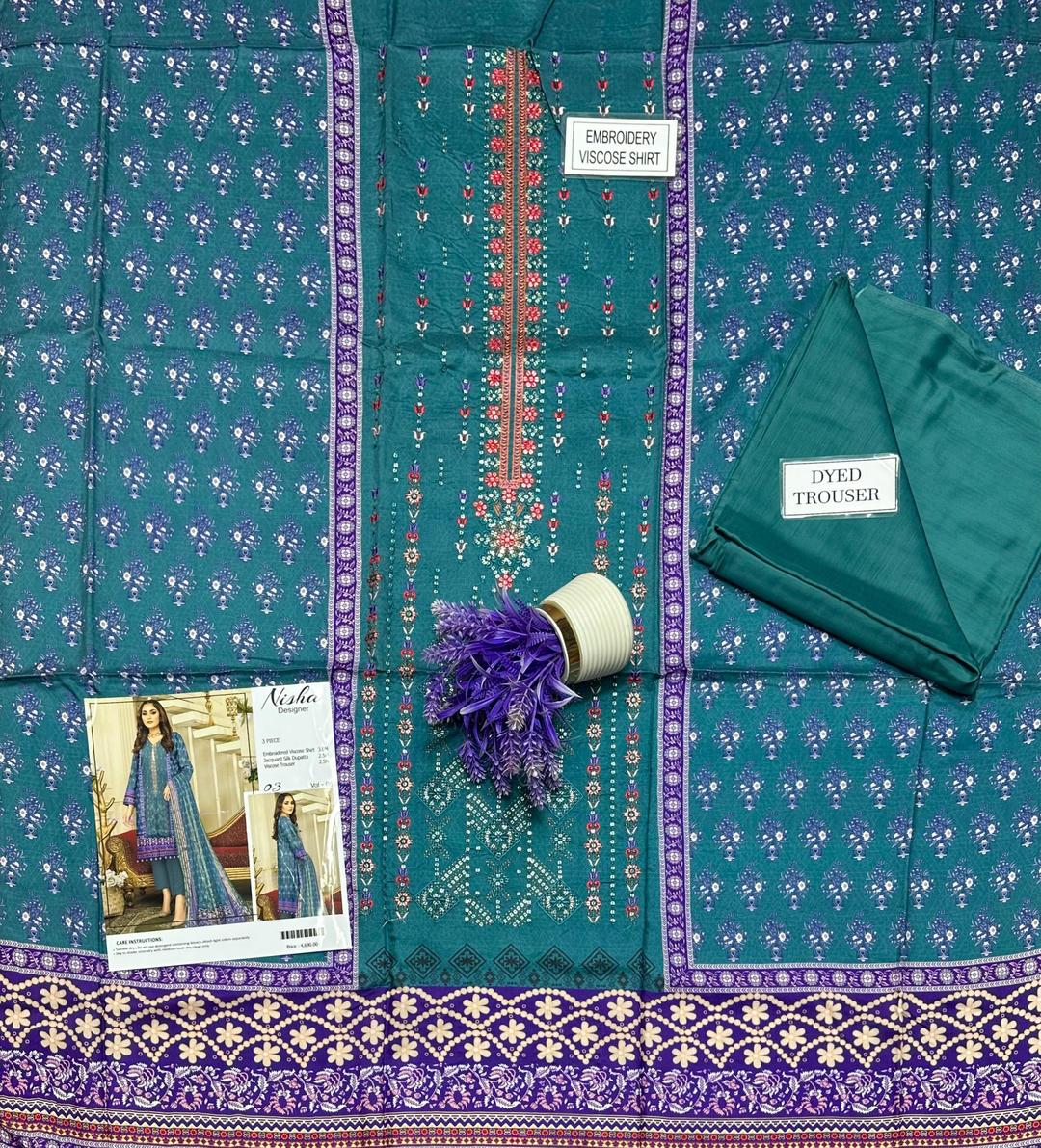 2 Pcs Women's Unstitched Printed Suit