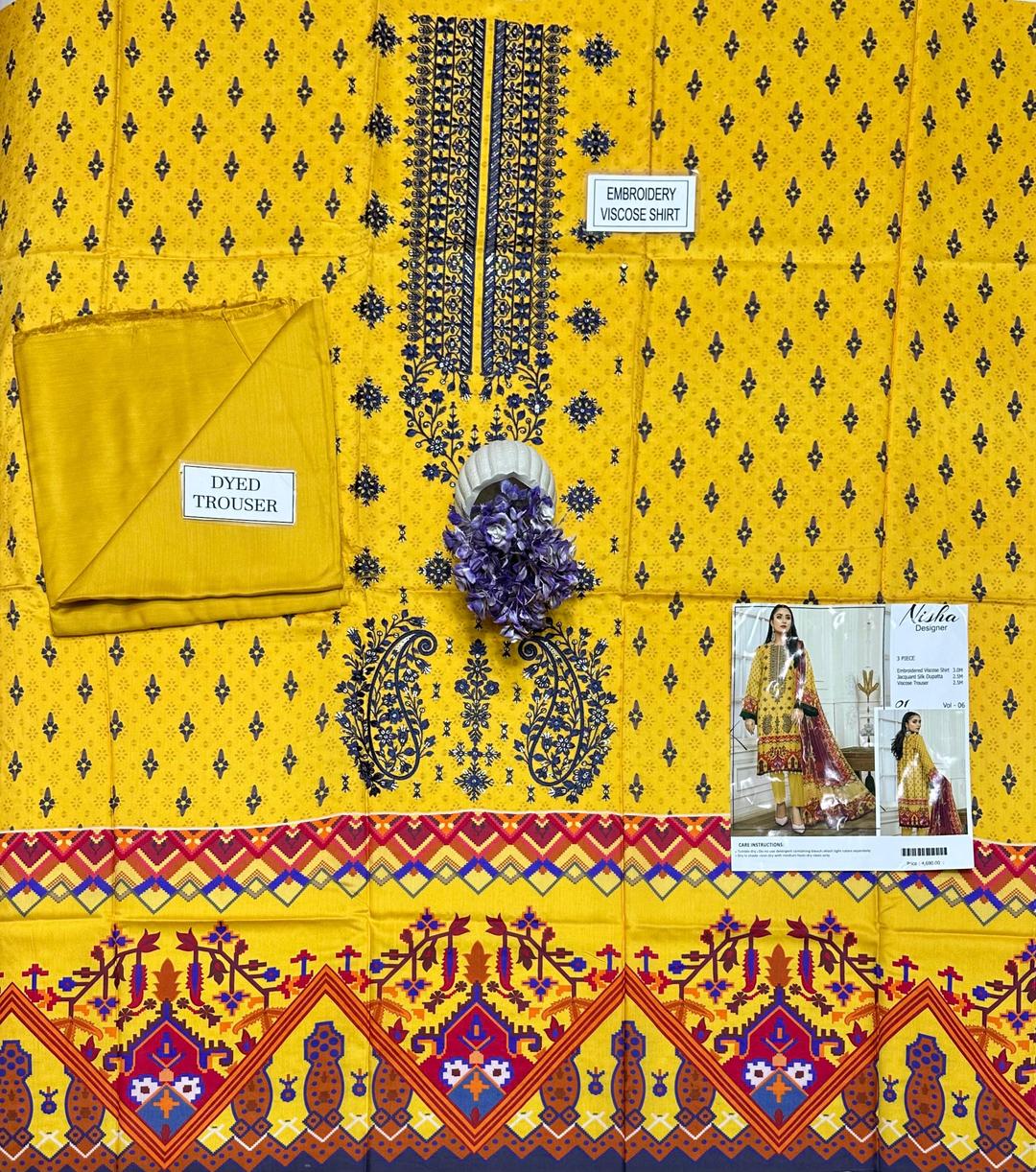 2 Pcs Women's Unstitched Printed Suit