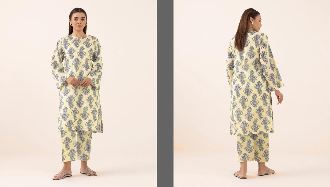 2 Pcs Women's Unstitched Printed Suit