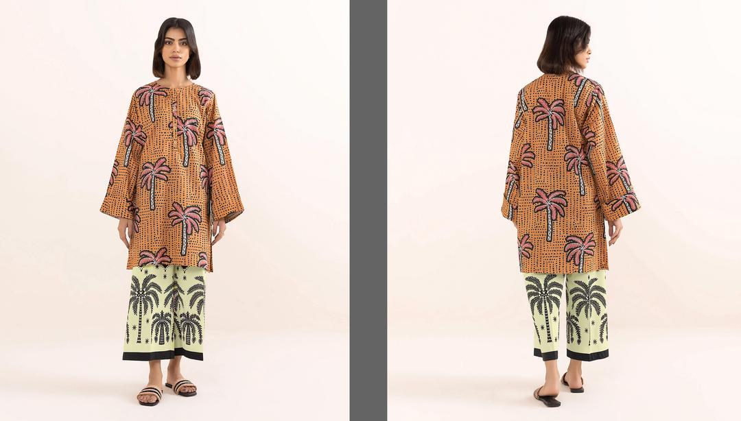 2 Pcs Women's Unstitched Printed Suit