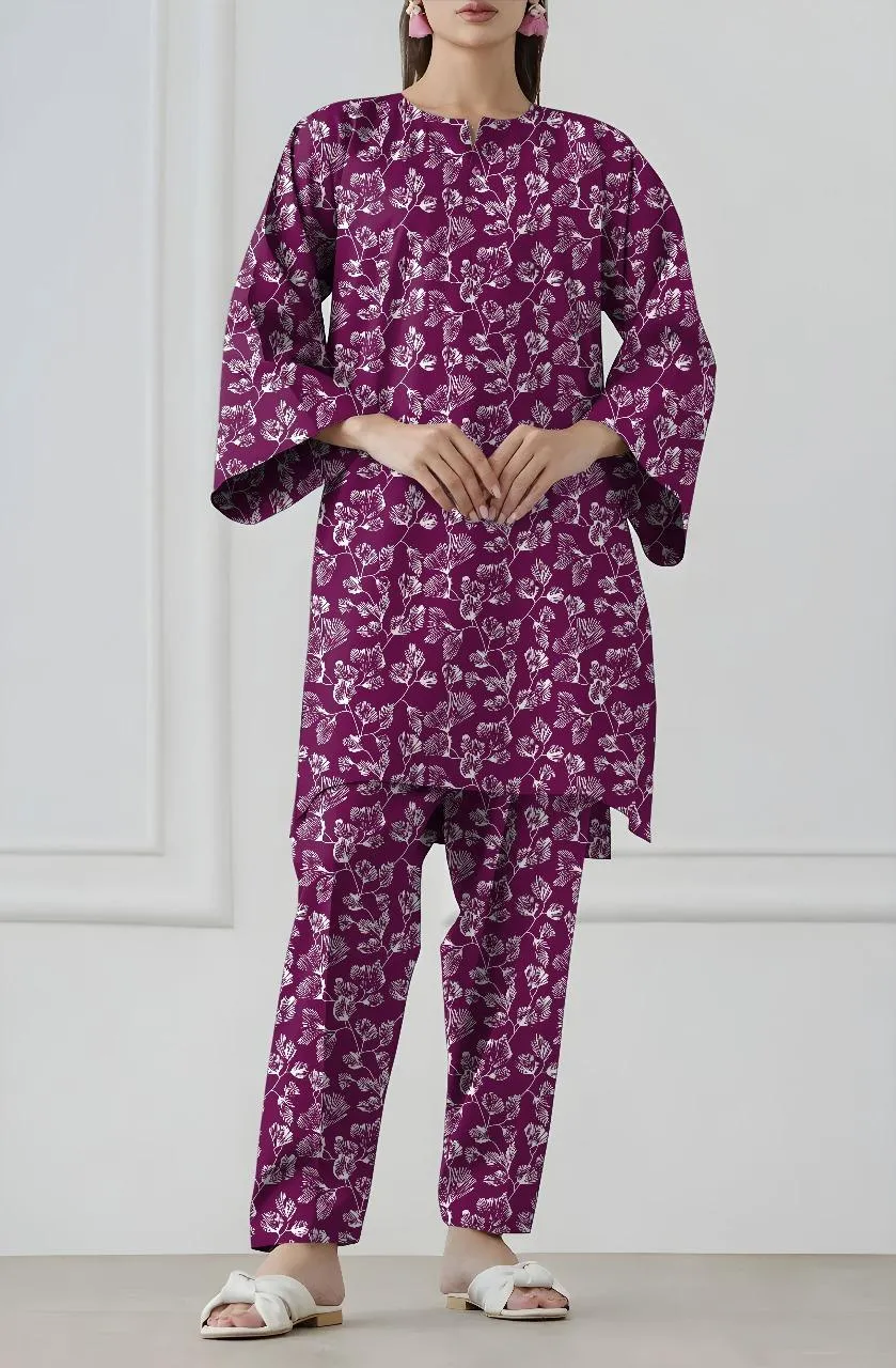 2 Pcs Women's Unstitched Printed Suit