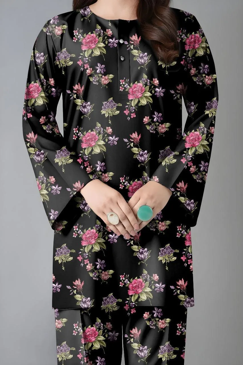 2 Pcs Women's Unstitched Printed Suit