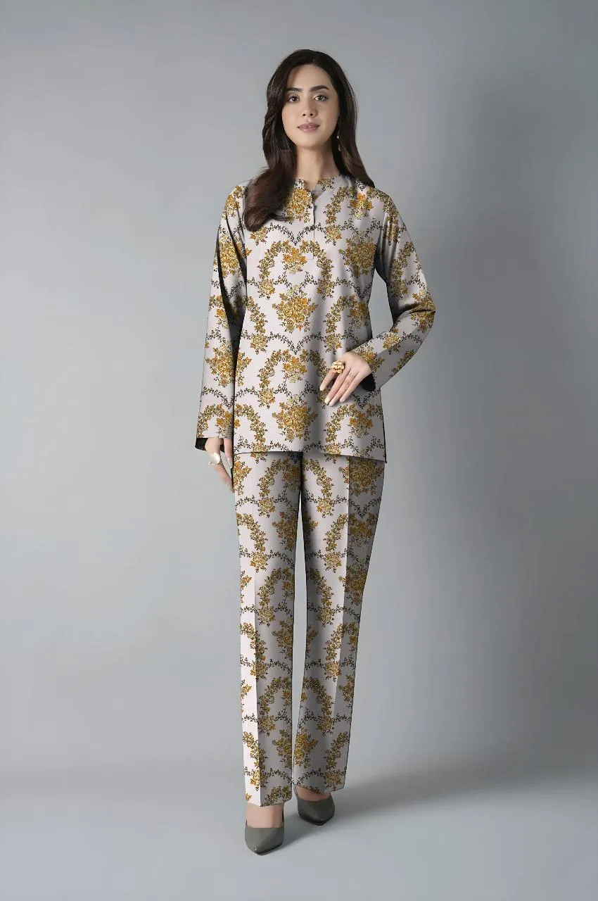2 Pcs Women's Unstitched Printed Suit