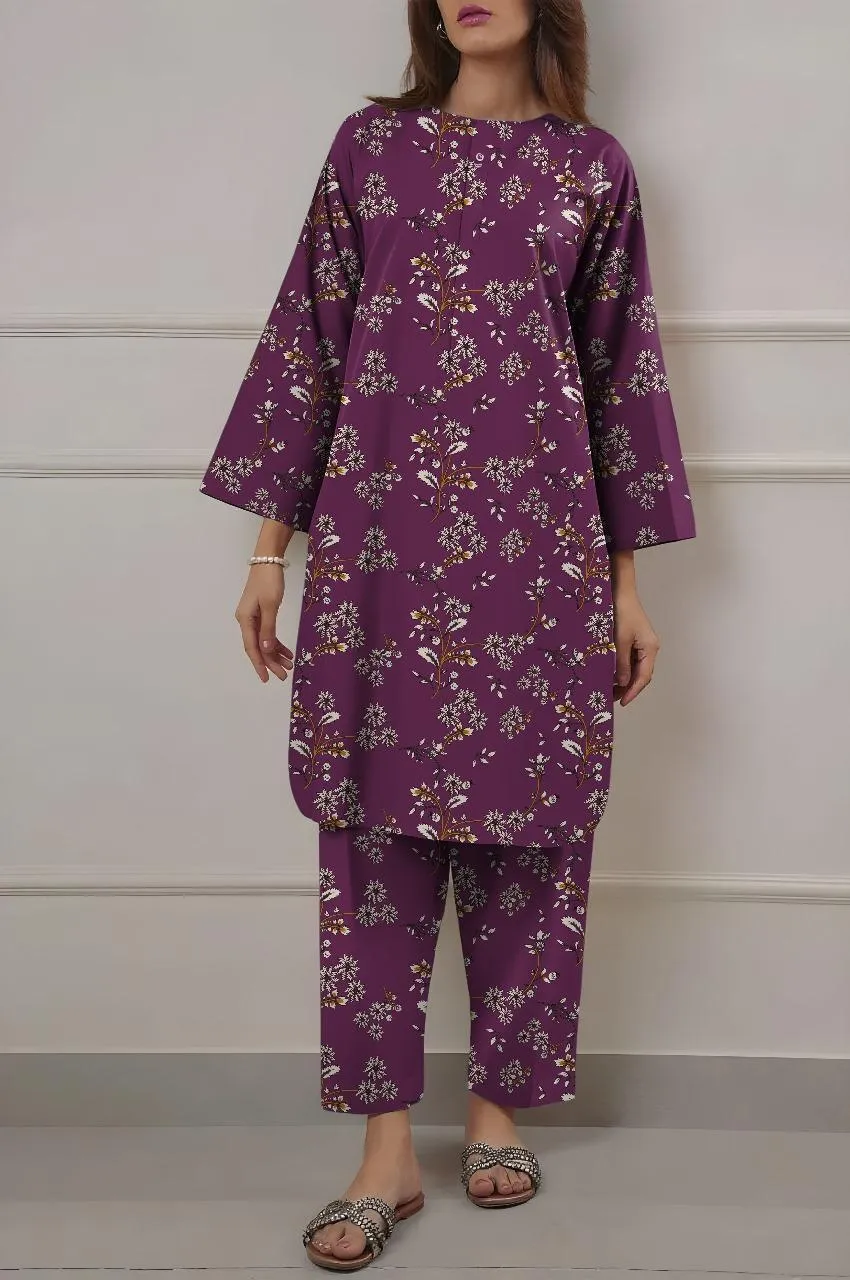 2 Pcs Women's Unstitched Printed Suit