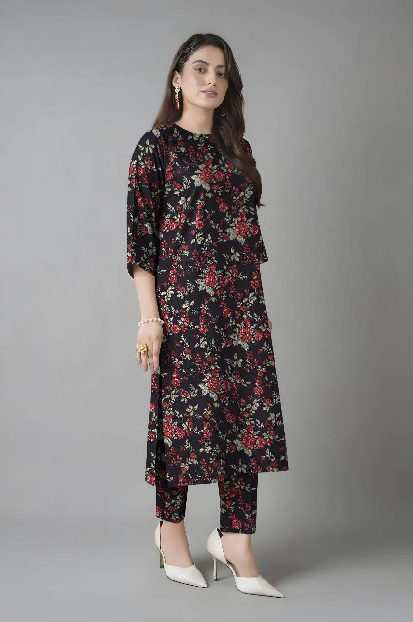 2 Pcs Women's Unstitched Printed Suit