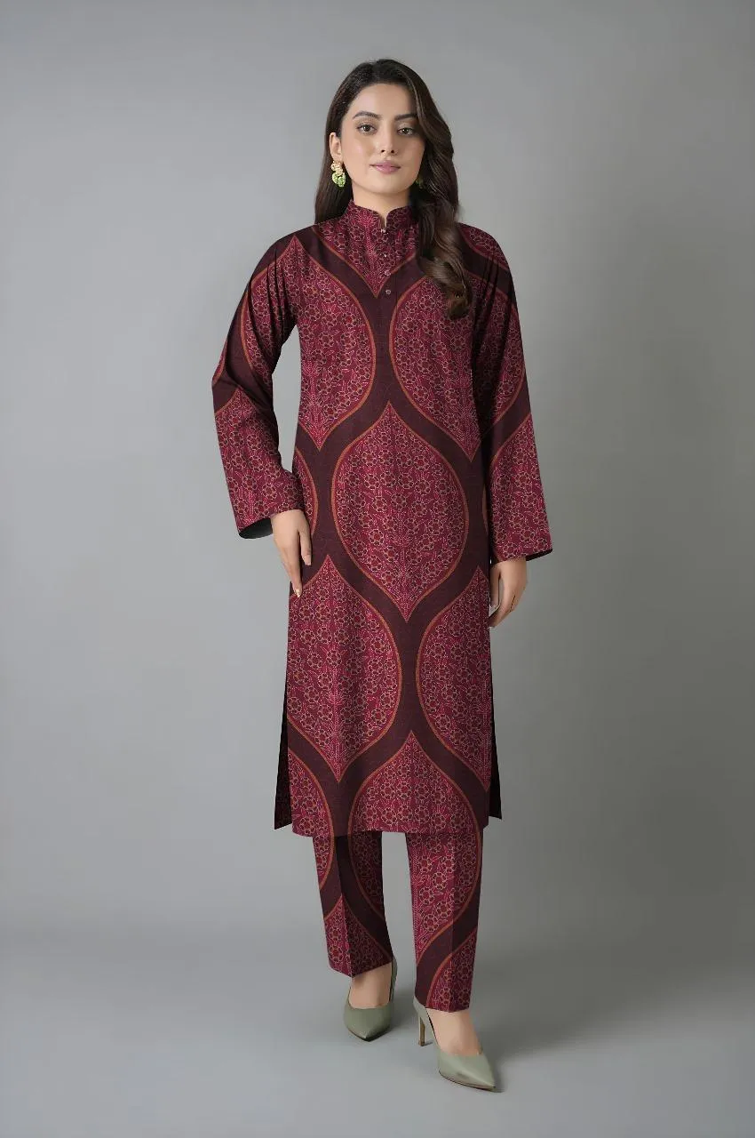 2 Pcs Women's Unstitched Printed Suit