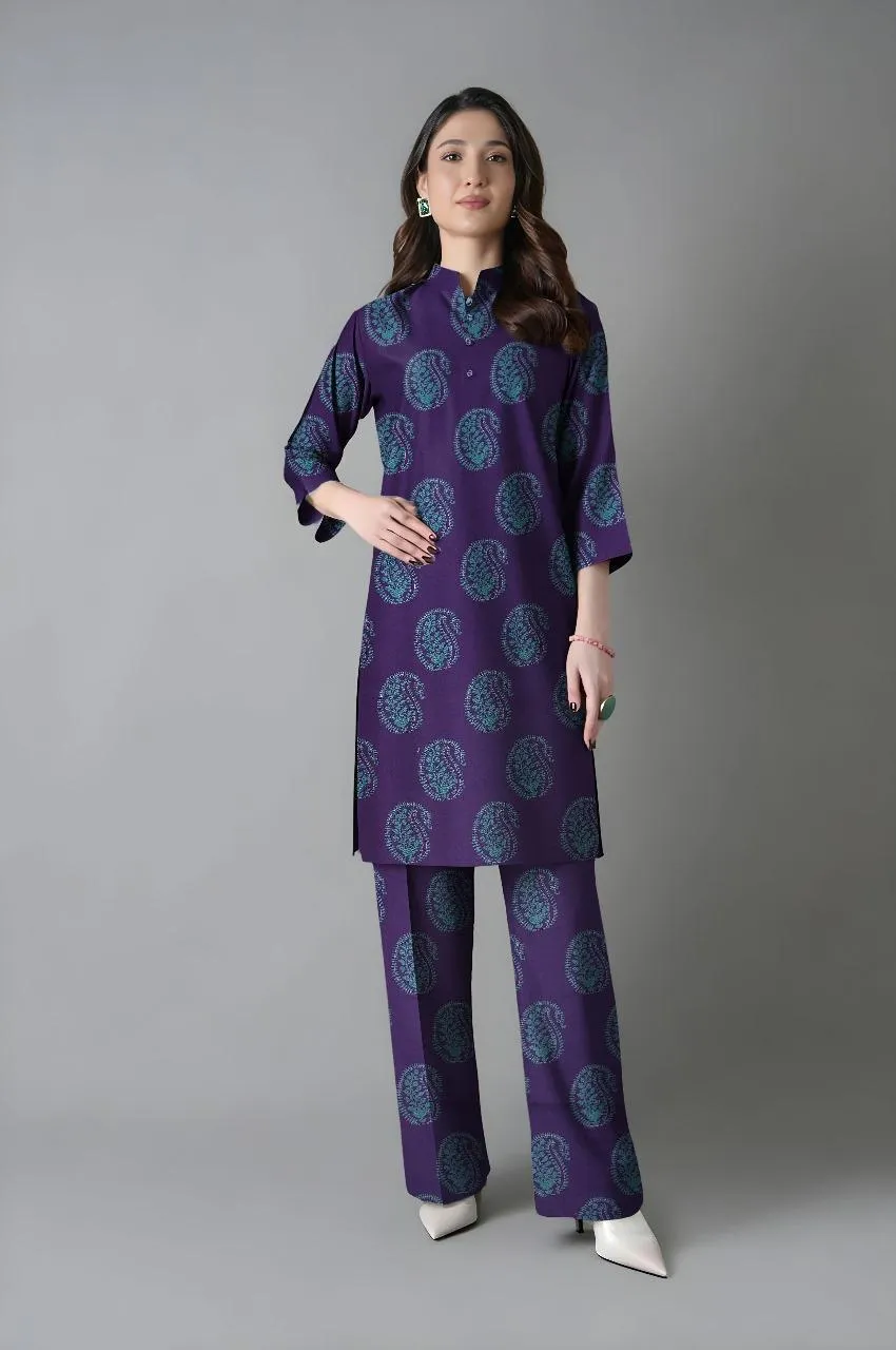 2 Pcs Women's Unstitched Printed Suit