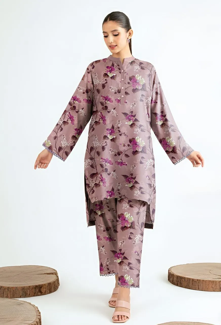 2 Pcs Women's Unstitched Printed Suit