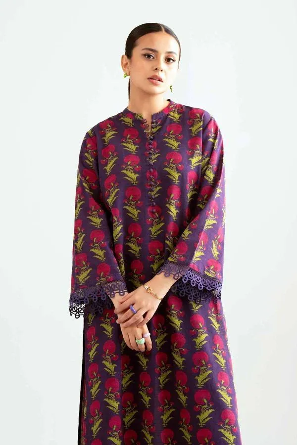 2 Pcs Women's Unstitched Printed Suit