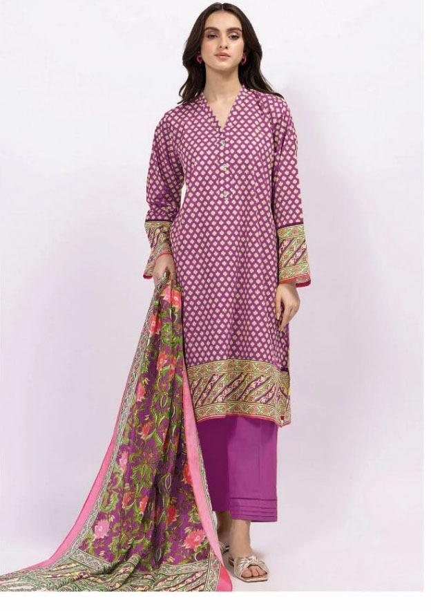 3 Pcs Women's Unstitched Khaddar Printed Suit