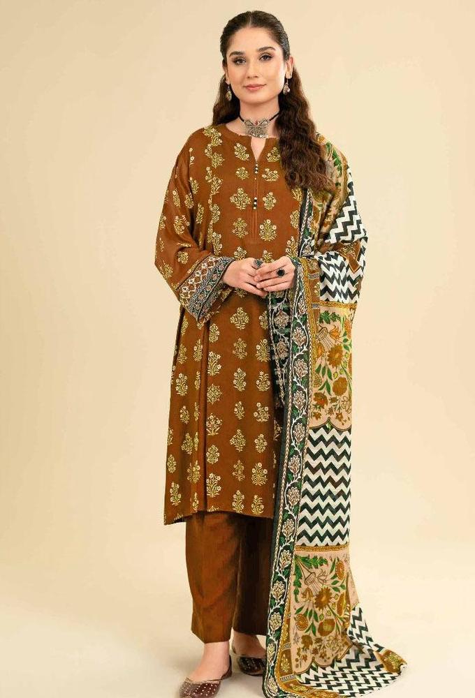 3 Pcs Women's Unstitched Viscose Printed Suit