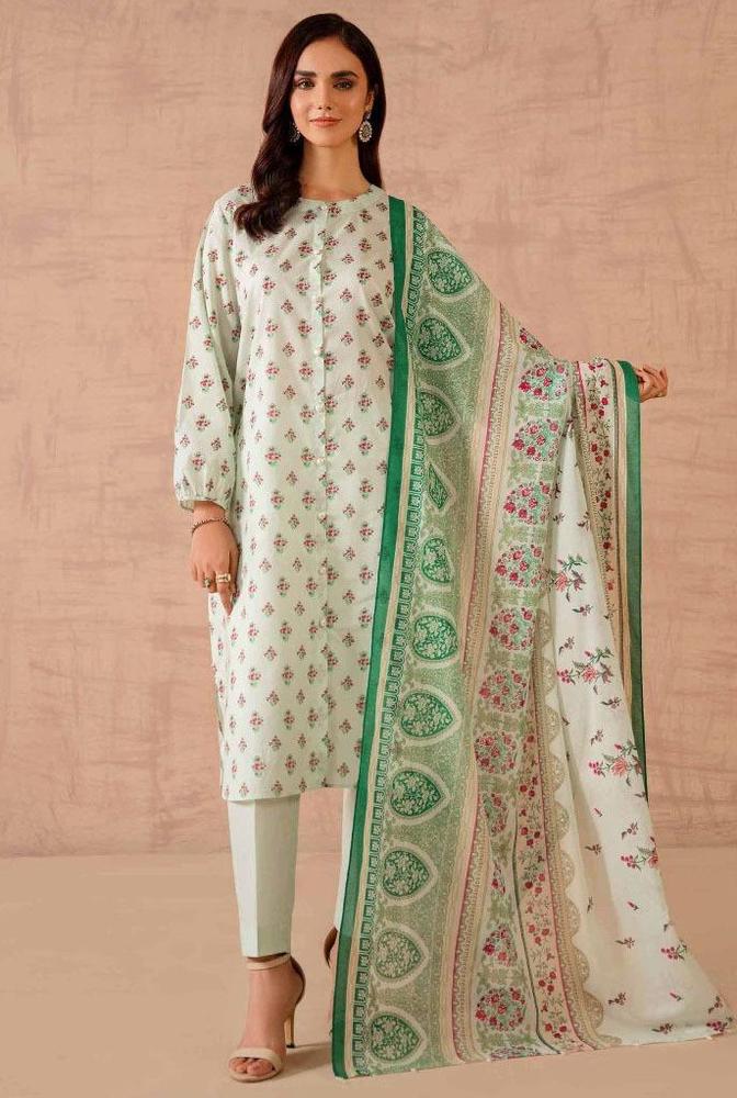 3 Pcs Women's Unstitched Viscose Printed Suit