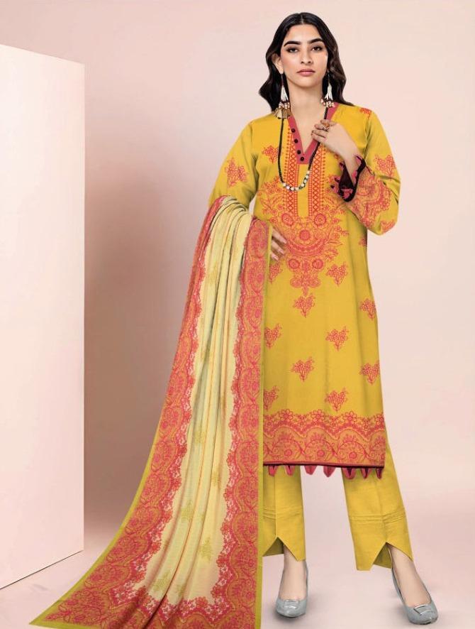 3 Pcs Women's Unstitched Viscose Printed Suit