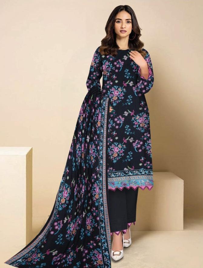 3 Pcs Women's Unstitched Viscose Printed Suit