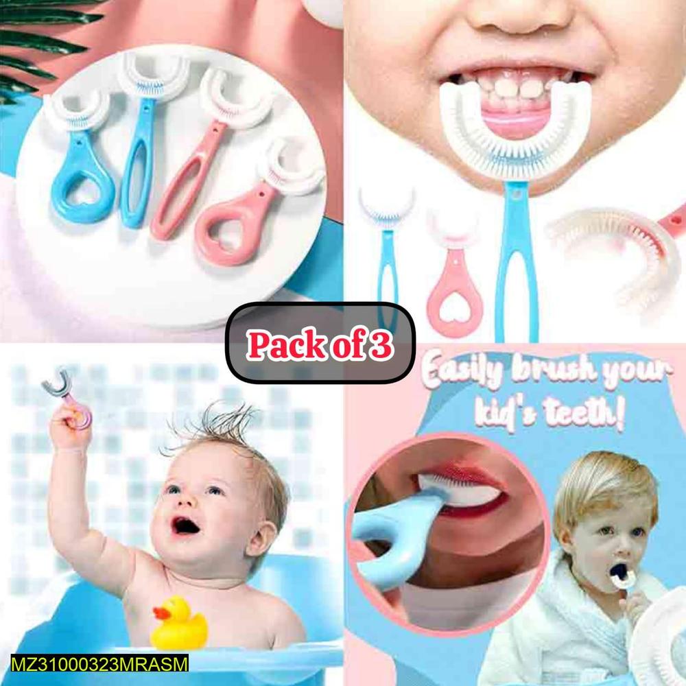 Newborn Baby U Shaped Toothbrush, Pack Of 3