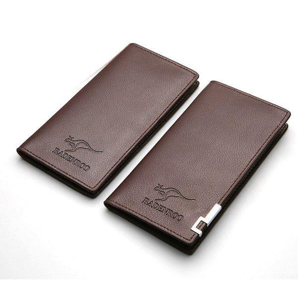 Unisex Vintage Long Fold  Leather Wallet