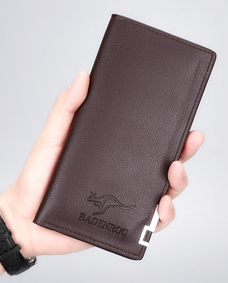 Unisex Vintage Long Fold  Leather Wallet